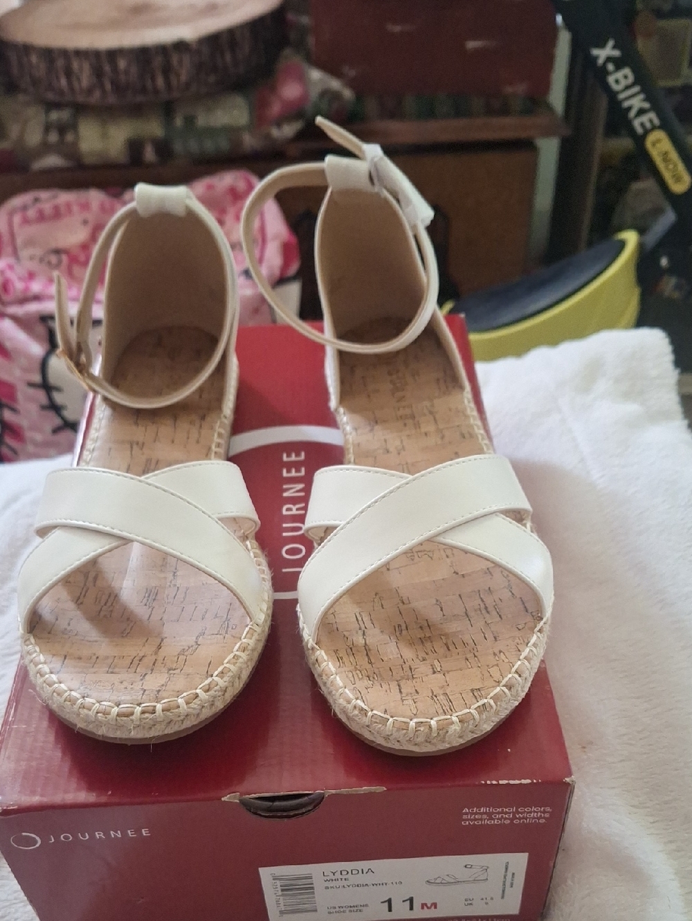 Journee Collection White Crisscross Espadrille